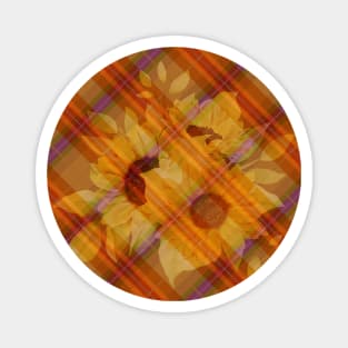 Tartan ocher yellow. Checkered Plaid. Magnet